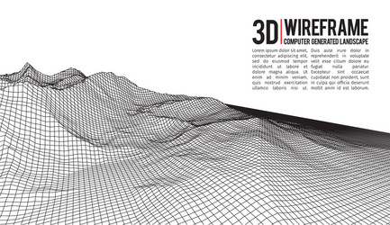 Abstract wireframe landscape background vector