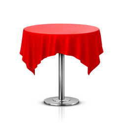 Empty round table with tablecloth isolated vector