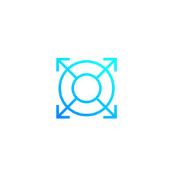 Expand arrows framed icon Royalty Free Vector Image
