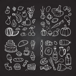 Hand-Drawn Food Doodle Set Vector Image