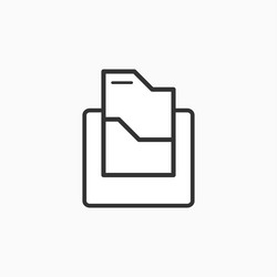 icon archive data folder in a thin line vector image