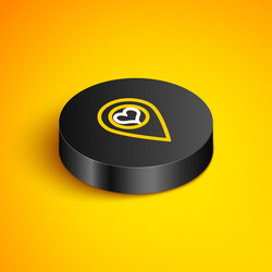isometric line map pointer with heart icon vector image