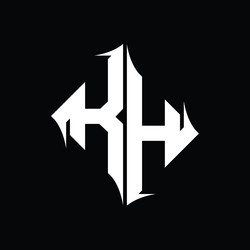 Hk logo monogram drops crown shape images design Vector Image