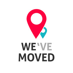 map pin pointers and we have moved text poster vector image