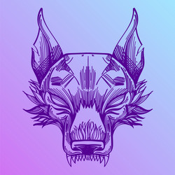 muzzle of a wolf is an for creating sketches vector image
