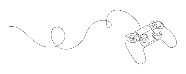 Single continuous line drawing smartphone connected with gamepad