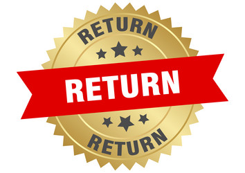 return round red and gold label isolated vector image