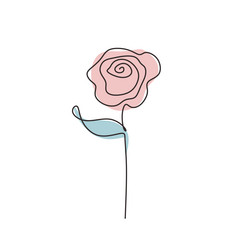 rose petal one line drawing minimalism romantic vector