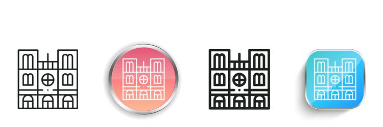 cathedral icon thin linear regular and button vector image