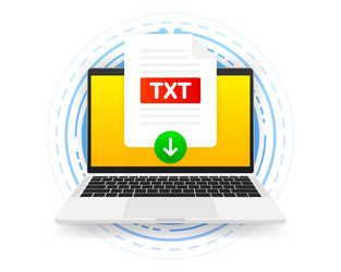 download txt icon file with label on screen vector