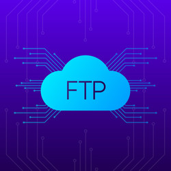 ftp server transfer files blue gradient objects vector image