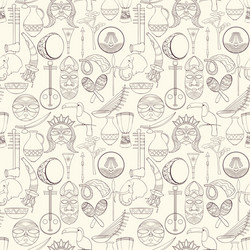 Hand-drawn seamless african pattern vector