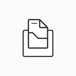 Icon archive document map in a thin line vector