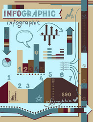 Retro infographics elements set vector