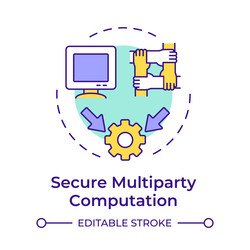 secure multiparty computation multi color concept vector image