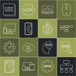 set line site map web and graphic design vector image