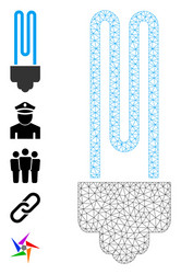 Web net fluorescent bulb icon with simple symbols vector