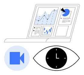 data analysis dashboard with graphs video call vector image