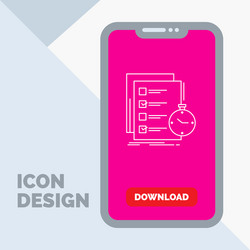 todo task list check time line icon in mobile vector image