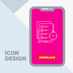 Todo task list check time line icon in mobile vector