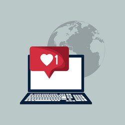 web messaging through computer image vector image