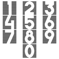 a set of numbers in the form square thin vector image