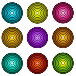 concentric pipe shape in multiple colors over whit vector