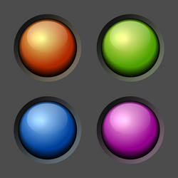design elements color buttons and bulbs vector image