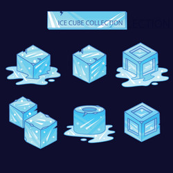 ice cube collection with hand drawn style vector image