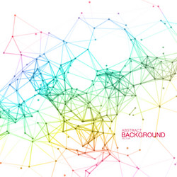 iridescent plexus lines and particles background vector image