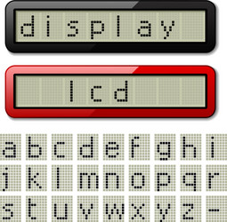 lcd display pixel font - lowercase characters vector image