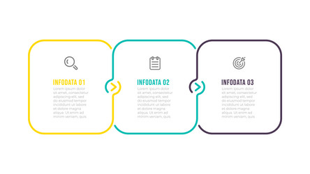 3 step arrow diagram scheme infographic Royalty Free Vector