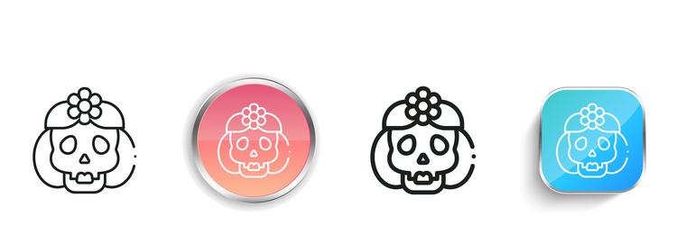 catrina icon thin linear regular and button style vector image