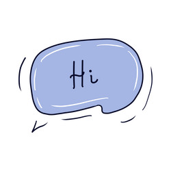 hi in bubble speech flat design text message vector image
