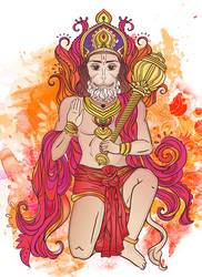 Lord Hanuman Card Vector Image