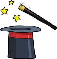 Magic wand and a top hat vector