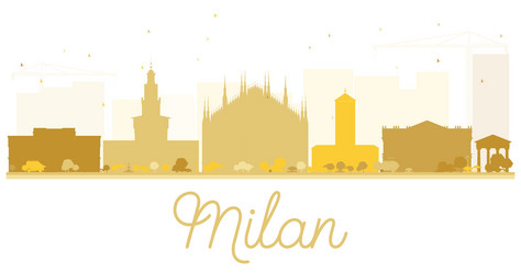 Milan city skyline golden silhouette vector