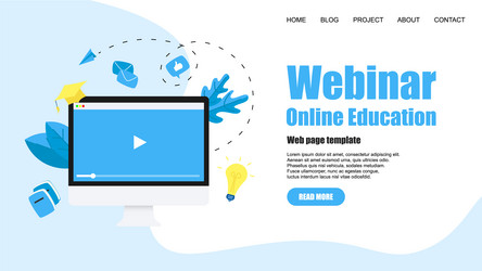 web template webinar internet conference concept vector