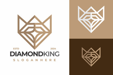 Premium luxury diamond crown logo design Vector Image