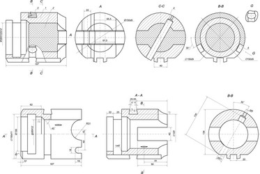 expanded engineering elements with hatching vector image