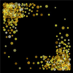 frame or border of random scatter snowflakes vector image