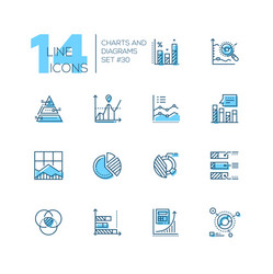 Line Chart Icons - Data Visualization Set vector image