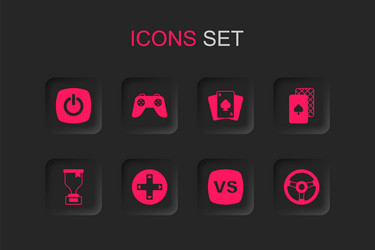 set game controller or joystick power button vs vector image