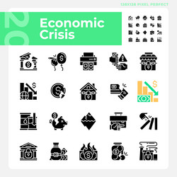 Set of pixel perfect gradient economic crisis vector