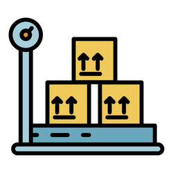 weighing goods icon color outline vector