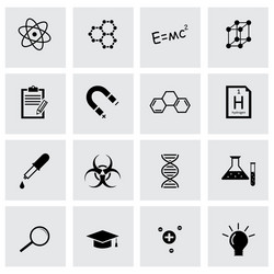 black science icons set vector