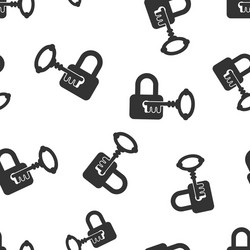 Key with padlock icon seamless pattern background vector