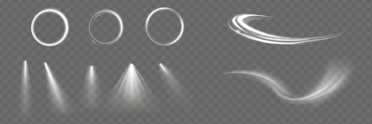 Light effect set glow isolated white transparent Vector Image