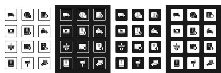 set wooden box and delete envelope with dollar vector image