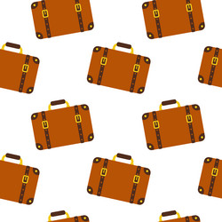 brown suitcases on a white background create vector image